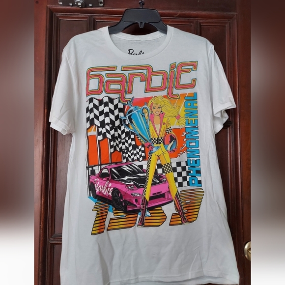 NWOT-Barbie " Phenomenal 1959"Hot Pink Race Car Tee Shirt - Picture 1 of 3